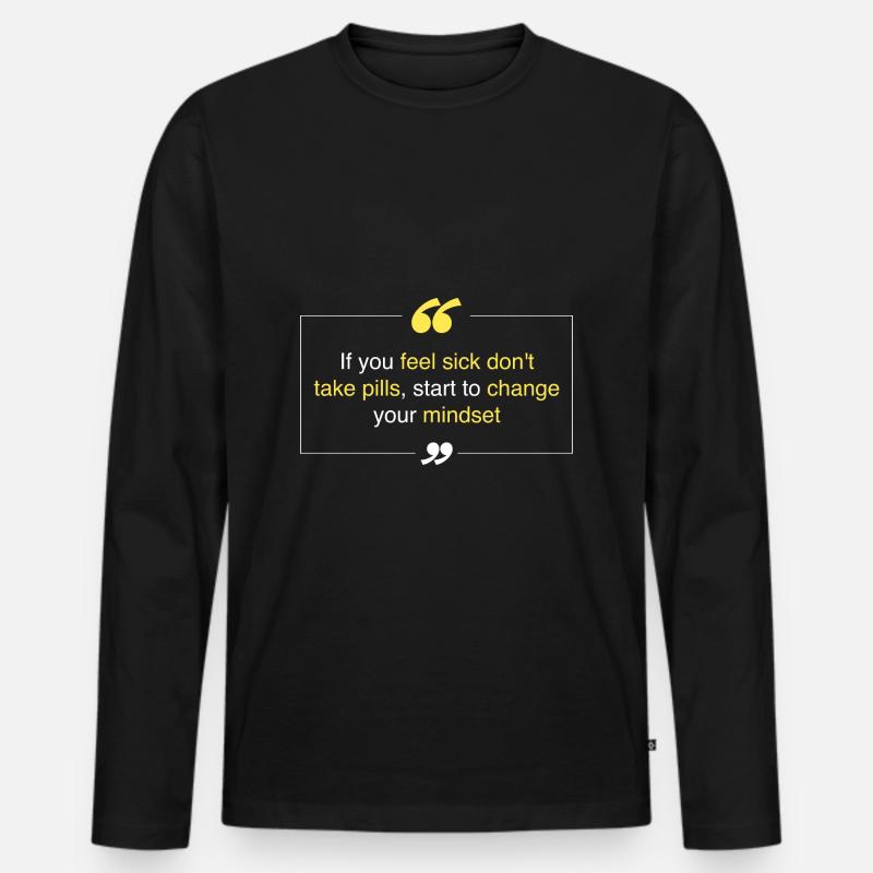 beginnen, Ihre Einstellung zu ändern - Männer Premium Bio Langarmshirt - Schwarz