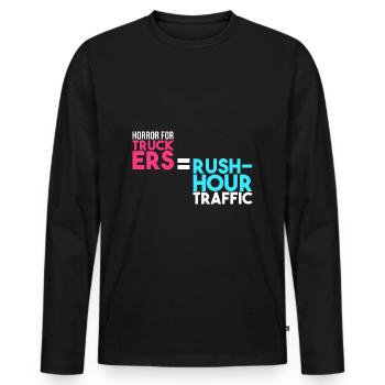 Horror for truckers = rush hour - Men's Premium Organic Long Sleeve Shirt - black - Front - Nico (187cm)