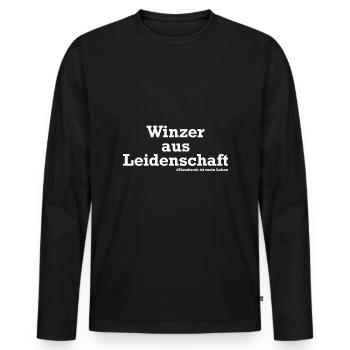 Winzer Weinbauer Handwerk Geschenk - Männer Premium Bio Langarmshirt - Schwarz - Vorne - Nico (187cm)