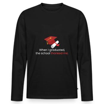 Als ich meinen Abschluss machte - Männer Premium Bio Langarmshirt - Schwarz - Vorne - Nico (187cm)