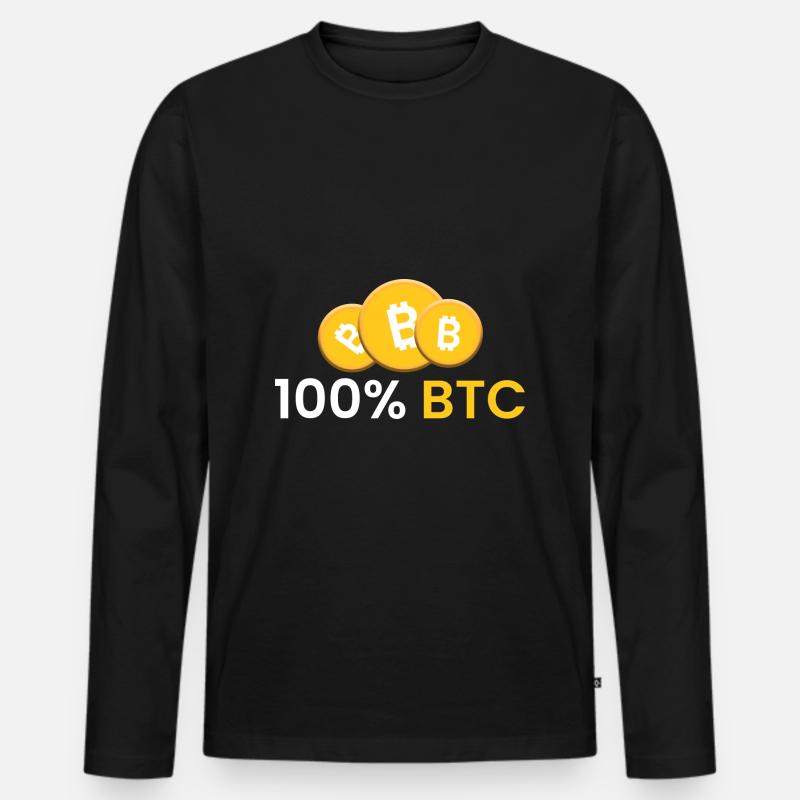 100% BTC - Männer Premium Bio Langarmshirt - Schwarz