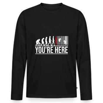 Bargeld Anti Digitalisierung - Männer Premium Bio Langarmshirt - Schwarz - Vorne - Nico (187cm)