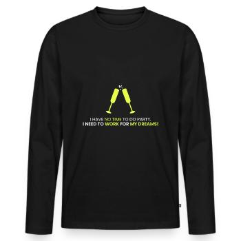 Keine Zeit für Partys! - Männer Premium Bio Langarmshirt - Schwarz - Vorne - Nico (187cm)