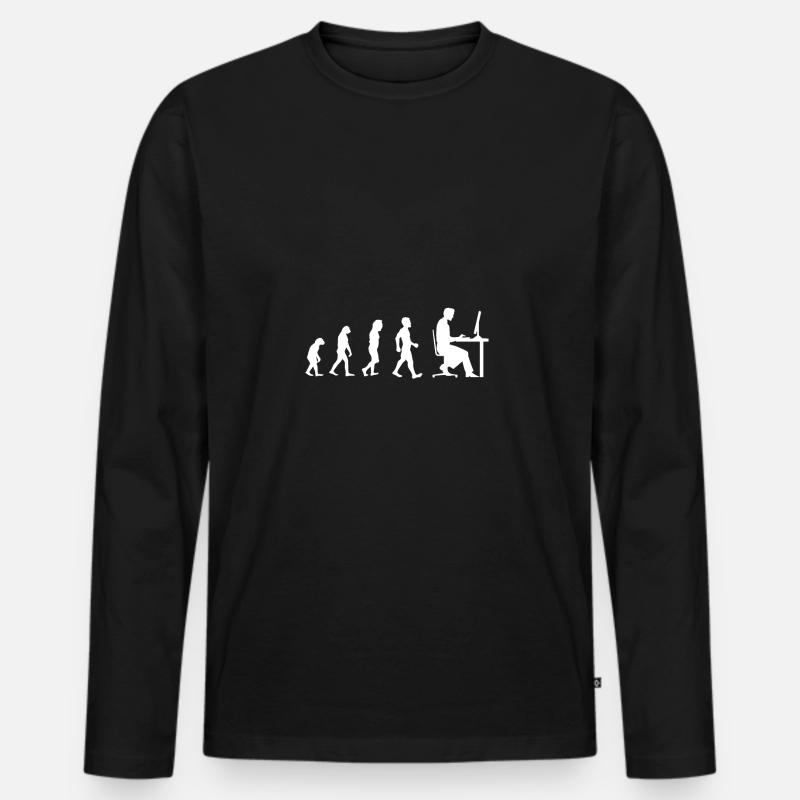 Evolution - Gift - Programmers Computer Nerd Men's Premium Organic Long Sleeve Shirt