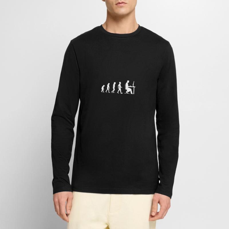 Evolution - Gift - Programmers Computer Nerd Men's Premium Organic Long Sleeve Shirt