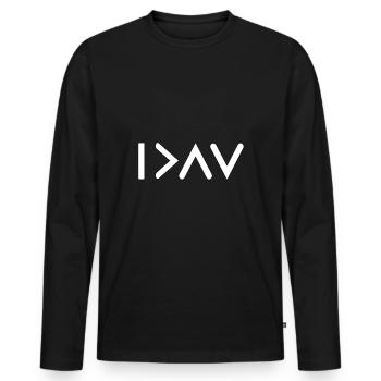 Je suis plus que mes hauts et des bas blancs - T-shirt manches longues Premium bio Homme - noir - Devant - Nico (187cm)
