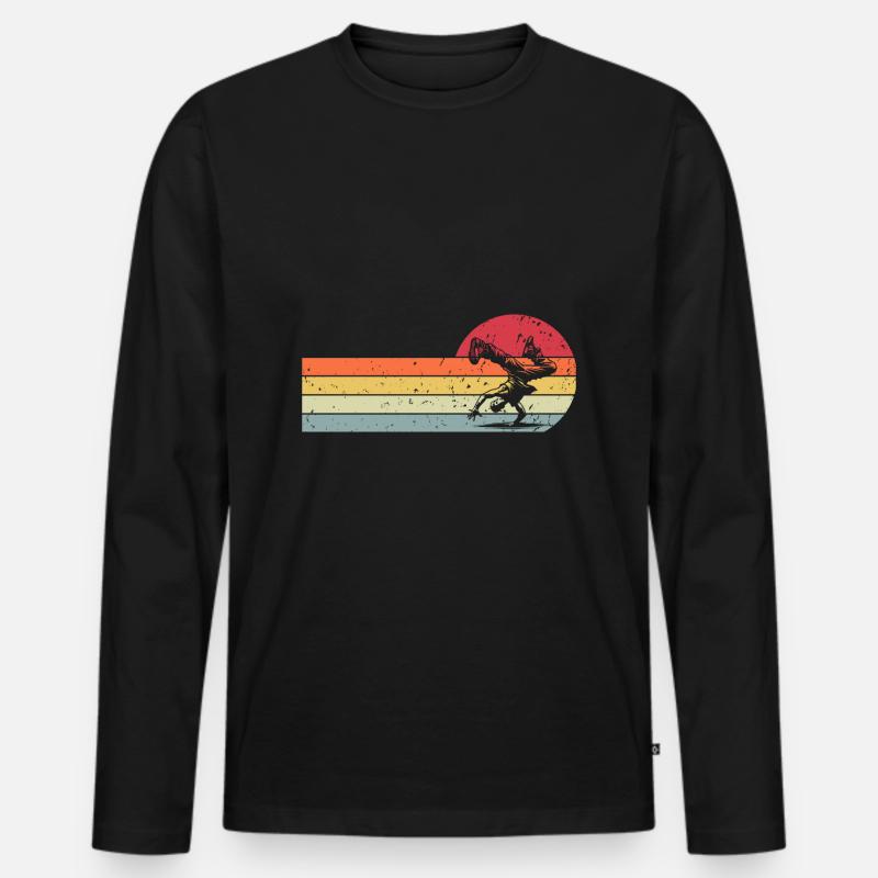 Breakdance - Männer Premium Bio Langarmshirt - Schwarz
