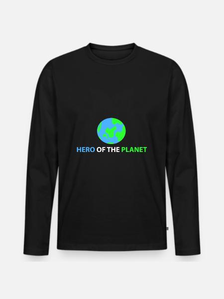 Hero of the Planet - Men's Premium Organic Long Sleeve Shirt - black