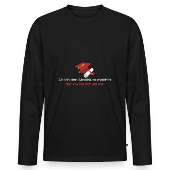 Als ich den Abschluss machte - Männer Premium Bio Langarmshirt - Schwarz - Vorne - Nico (187cm)