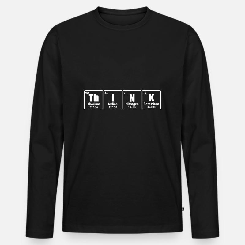 Denken - Elemente des Periodensystems - Männer Premium Bio Langarmshirt - Schwarz