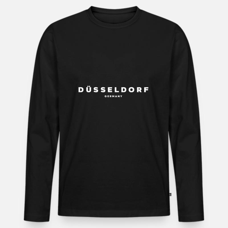 Düsseldorf - Männer Premium Bio Langarmshirt - Schwarz
