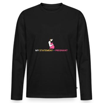 Ma déclaration - enceinte - T-shirt manches longues Premium bio Homme - noir - Devant - Nico (187cm)