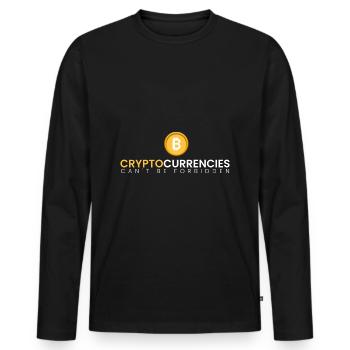 Cryptos cannot be banned - Men's Premium Organic Long Sleeve Shirt - black - Front - Nico (187cm)
