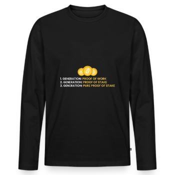 1st generation: Proof of work - Men's Premium Organic Long Sleeve Shirt - black - Front - Nico (187cm)