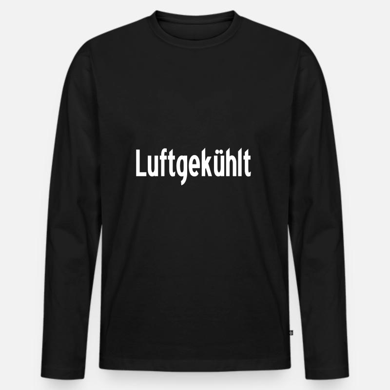 Luftgekühlt - German Word - Männer Premium Bio Langarmshirt - Schwarz