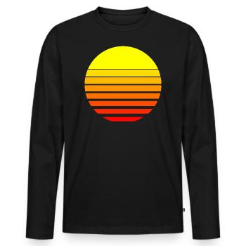 Soleil, lever du soleil, coucher du soleil - T-shirt manches longues Premium bio Homme - noir - Devant - Nico (187cm)