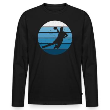 Handball Handball Men Handball Handball - Men's Premium Organic Long Sleeve Shirt - black - Front - Nico (187cm)