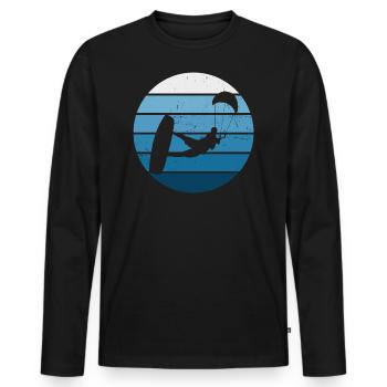 Kitesurf Kitesurf Kitesurf Kitesurfer Hommes - T-shirt manches longues Premium bio Homme - noir - Devant - Nico (187cm)