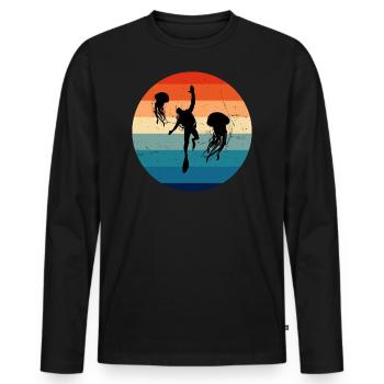 Scuba Diver Plongée sous-marine Diver Diver - T-shirt manches longues Premium bio Homme - noir - Devant - Nico (187cm)