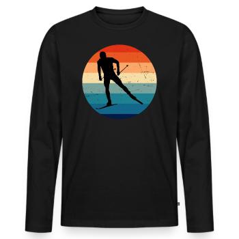 Patinage de fond Ski de fond Ski de fond Patinage Ski de fond - T-shirt manches longues Premium bio Homme - noir - Devant - Nico (187cm)