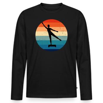 Fitness Training Aerobics Strength Training Aerobics - Men's Premium Organic Long Sleeve Shirt - black - Front - Nico (187cm)