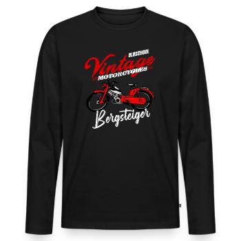Zündapp Bergsteiger MD 25 Mofa Kult - Männer Premium Bio Langarmshirt - Schwarz - Vorne - Nico (187cm)