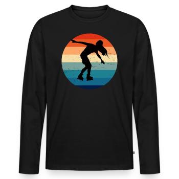 Roller Skating Roller Skating Roller Skates - Männer Premium Bio Langarmshirt - Schwarz - Vorne - Nico (187cm)