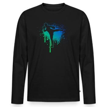 Thai Boxing Thai Boxing Thai Boxer Men Thai Boxing - Men's Premium Organic Long Sleeve Shirt - black - Front - Nico (187cm)