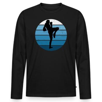 Muay Thai Thai Boxer Thai Boxing Thai Boxing Men - Men's Premium Organic Long Sleeve Shirt - black - Front - Nico (187cm)