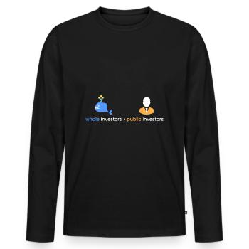 Whale investors > public - Men's Premium Organic Long Sleeve Shirt - black - Front - Nico (187cm)