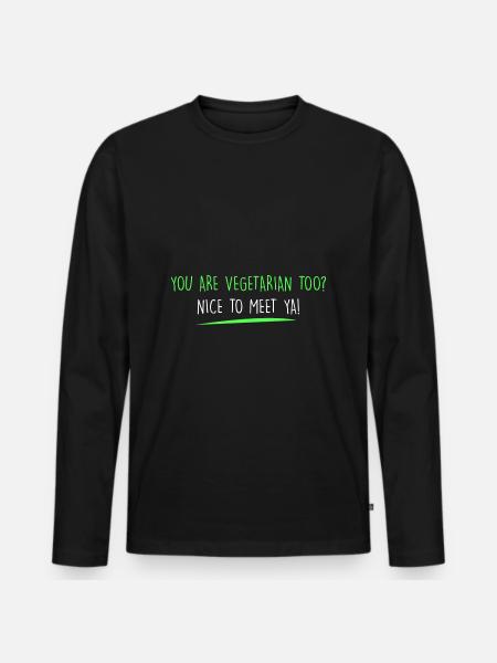 Are you also a vegetarian? - Men's Premium Organic Long Sleeve Shirt - black