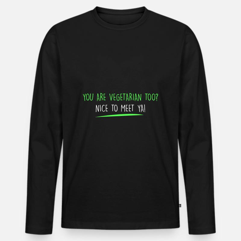 Sie sind auch Vegetarier? - Männer Premium Bio Langarmshirt - Schwarz