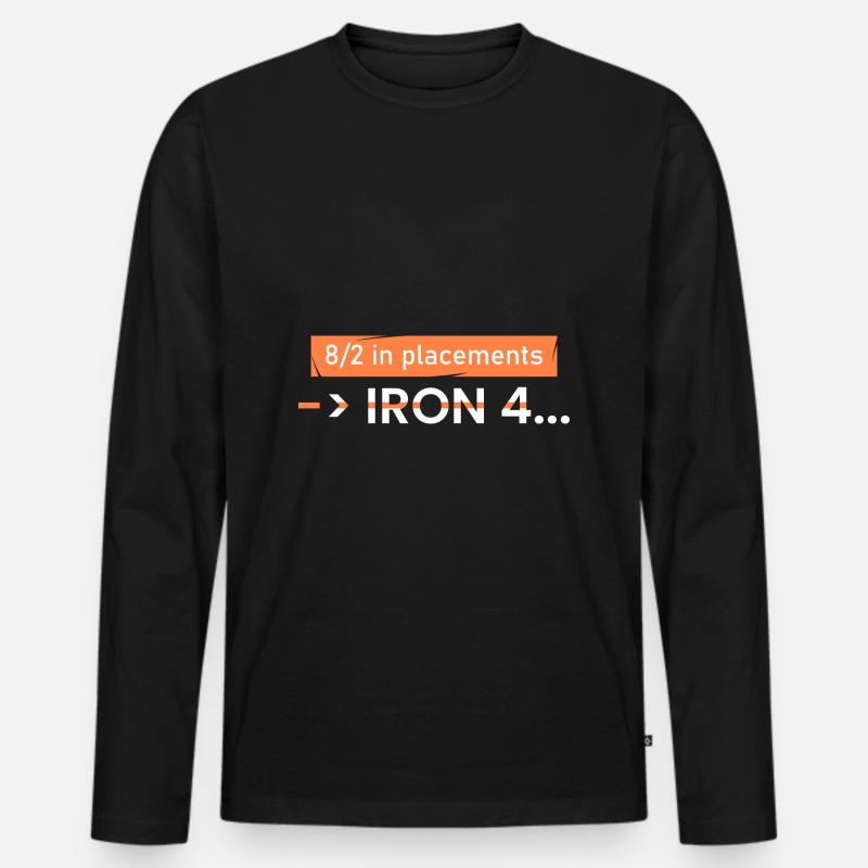 8/2 in placements -> IRON 4 - Männer Premium Bio Langarmshirt - Schwarz