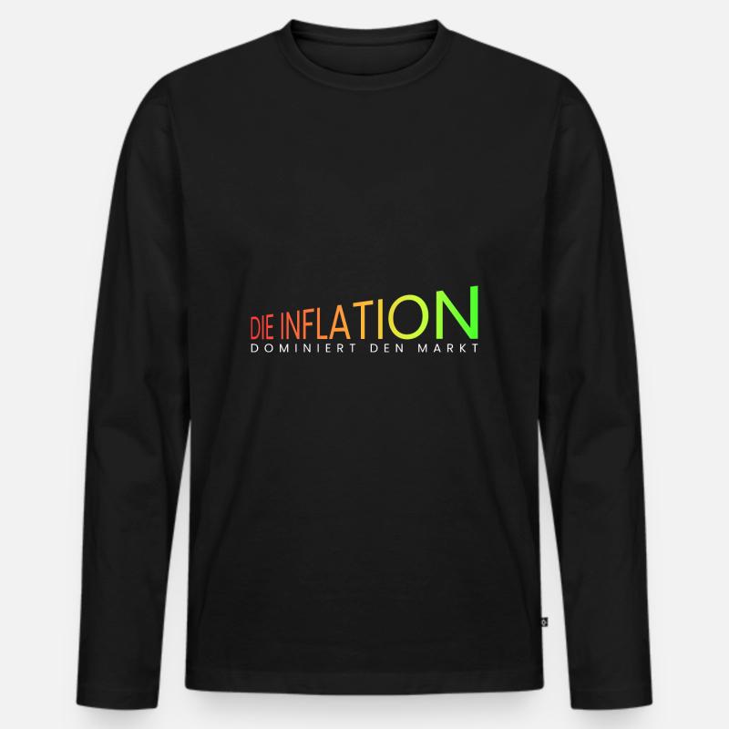 die Inflation dominiert - Männer Premium Bio Langarmshirt - Schwarz