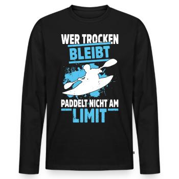 Kajak Geschenkidee Kanu Paddeln Kajakfahren - Männer Premium Bio Langarmshirt - Schwarz - Vorne - Nico (187cm)