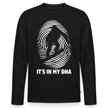Snowboarding gift idea for snowboarders Snowboar - Men's Premium Organic Long Sleeve Shirt - black - Front - Nico (187cm)
