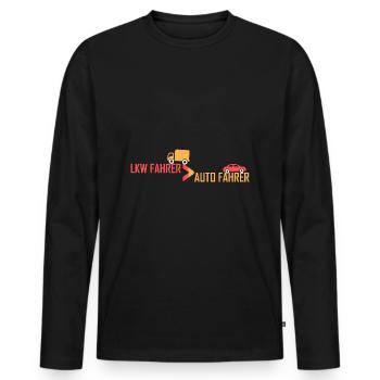 LKW Fahrer > Auto Fahrer - Männer Premium Bio Langarmshirt - Schwarz - Vorne - Nico (187cm)
