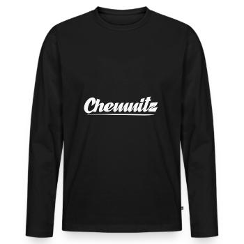 Chemnitz - T-shirt manches longues Premium bio Homme - noir - Devant - Nico (187cm)