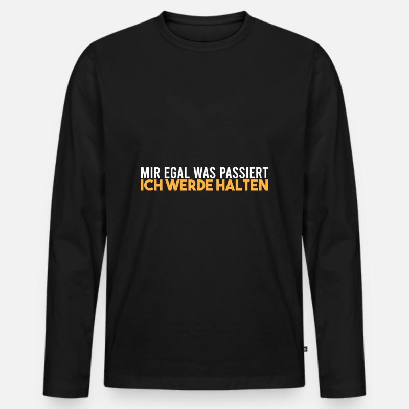 Ich werde halten - Männer Premium Bio Langarmshirt - Schwarz