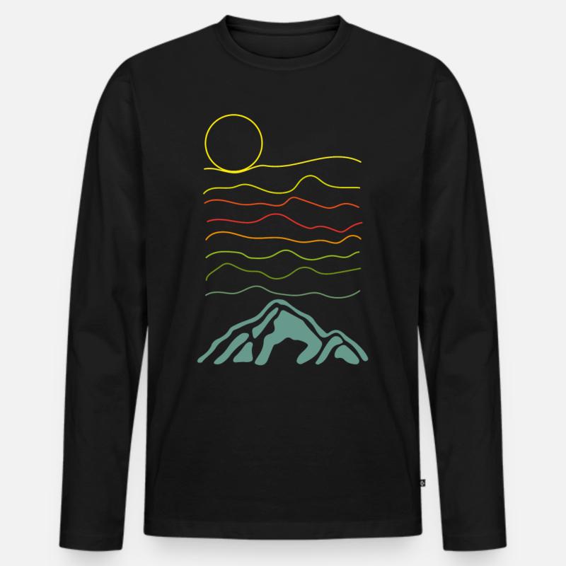 Landscape Illustration - Männer Premium Bio Langarmshirt - Schwarz