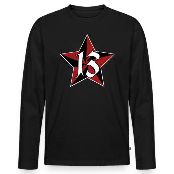 Rockabilly - 13 - Tattoo Star - T-shirt manches longues Premium bio Homme - noir - Devant - Nico (187cm)
