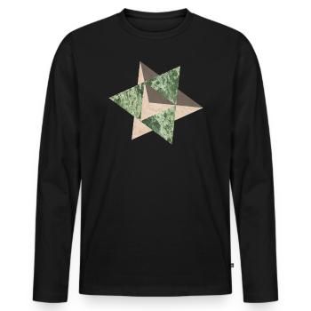 Tetrahedron31 - Men's Premium Organic Long Sleeve Shirt - black - Front - Nico (187cm)