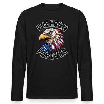 Freedom Forever - Men's Premium Organic Long Sleeve Shirt - black - Front - Nico (187cm)