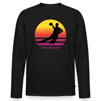 Handball Women Handball Handball Handball - Men's Premium Organic Long Sleeve Shirt - black - Front - Nico (187cm)