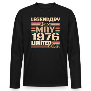 May 1976 May - Jubilee May 1976 - Men's Premium Organic Long Sleeve Shirt - black - Front - Nico (187cm)