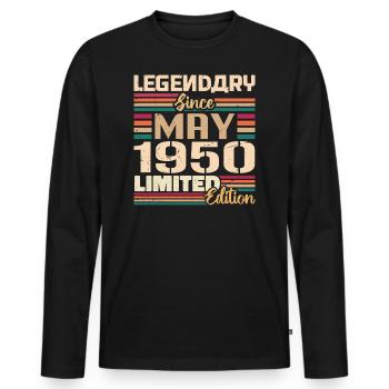 May 1950 May - Jubilee May 1950 - Men's Premium Organic Long Sleeve Shirt - black - Front - Nico (187cm)