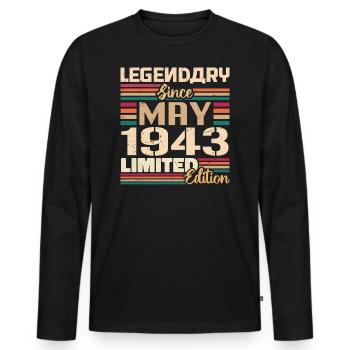 May 1943 May - Jubilee May 1943 - Men's Premium Organic Long Sleeve Shirt - black - Front - Nico (187cm)