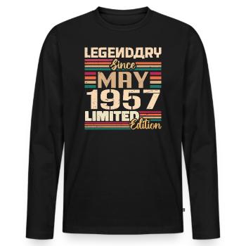 May 1957 May - Jubilee May 1957 - Men's Premium Organic Long Sleeve Shirt - black - Front - Nico (187cm)