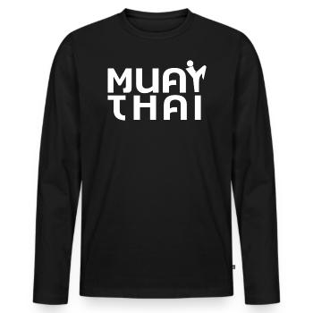 Muay Thai - Men's Premium Organic Long Sleeve Shirt - black - Front - Nico (187cm)