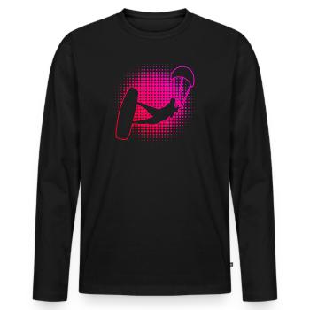 Kitesurf Kitesurf kitesurf kitesurfer kite - T-shirt manches longues Premium bio Homme - noir - Devant - Nico (187cm)
